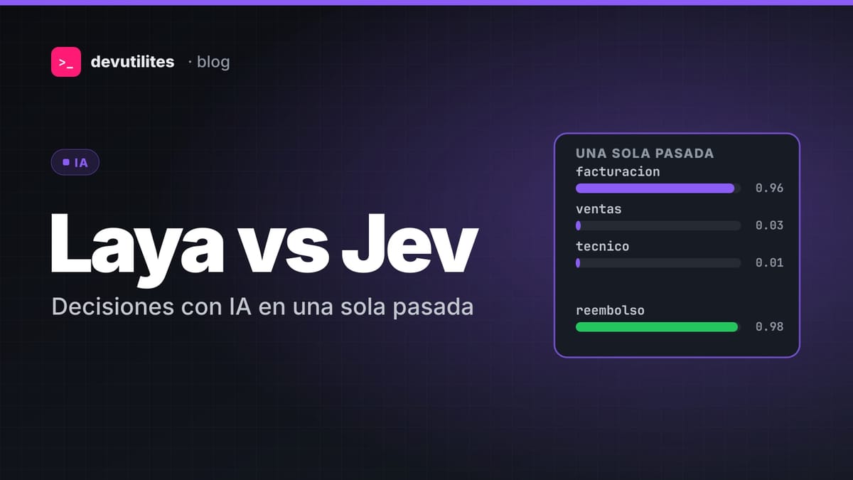 Portada: Laya frente a Jev: decisiones con IA en una sola pasada, explicadas y probadas